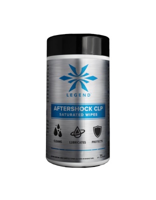 Legend Outdoor Gear Aftershock CLP, Lubricating Wipes, 75 Count of Saturated Wipes