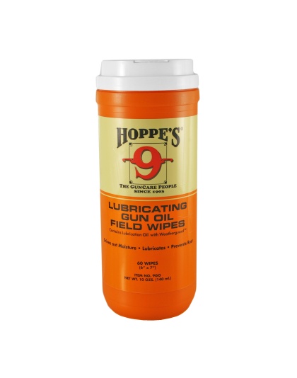 Hoppe's Large Lubricating Gun Oil Field Wipes, Canister of 120 Wipes