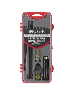 Allen Company Universal Rifle Cleaning Kit, For Calibers .22-.30, Red and Gray