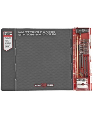 Real Avid Master Cleaning Station, Handgun Cleaning Kit, For .22, .357, .38, .40, .45, 9mm, Deluxe Gun Mat With Set Of Cleaning Tools