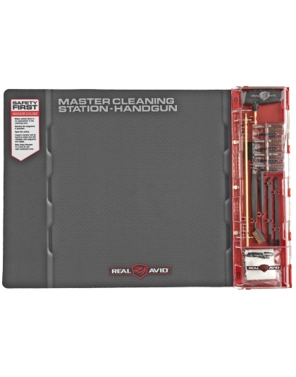 Real Avid Master Cleaning Station, Handgun Cleaning Kit, For .22, .357, .38, .40, .45, 9mm, Deluxe Gun Mat With Set Of Cleaning Tools