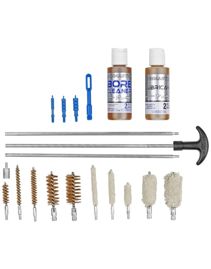 DAC Gunmaster Universal Cleaning Kit, 19 Pieces, Includes 20oz Oil and Solvent, Comes in Reusable Clamshell