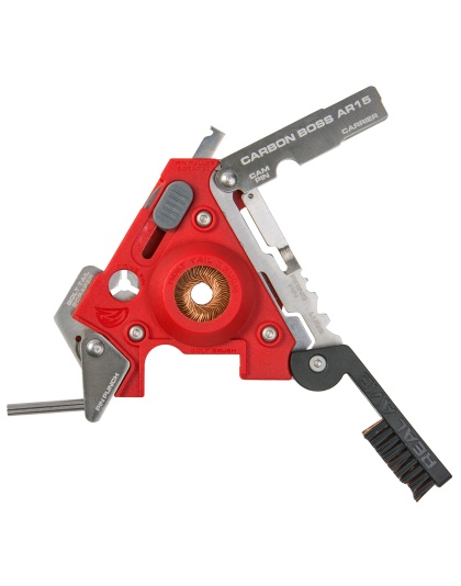 Real Avid Multi-Tool, Carbon Boss AR15, 16 Precision Tools, Scrapers/Brushes, BCG Carbon Removal, Includes Nylon Sheath