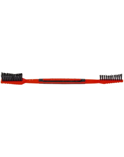 Birchwood Casey Dual End Cleaning Brushes, Double End Nylon, Ergonomic Handle Design, Red, 25 Pieces