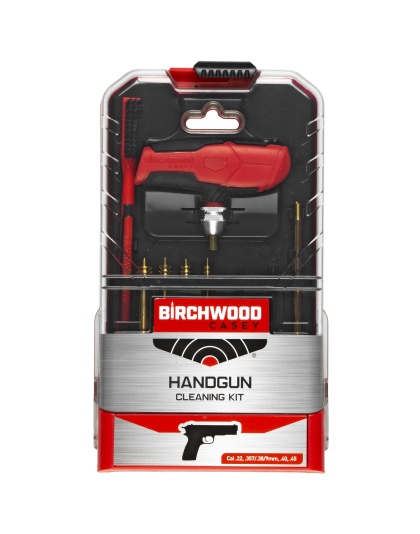 Birchwood Casey Universal Handgun Cleaning Kit, 16 Pieces, Custom Handle