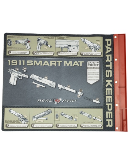 Real Avid Mat, Smart 1911 Cleaning Mat, Parts Keeper Tray, Magnetic Compartment, Oil/Solvent Resistant Coating, 19" x 16"