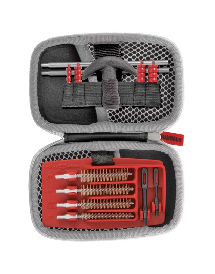 Real Avid Gun Boss, Cleaning Kit, For.22, .357, .38, 9mm, .40, .45 Caliber Firearms, T-Handle, Brushes, Jags, Slotted Tips, Patches, Compact, Weather Resistant Zippered Travel Case with Ballistic Nylon Shell
