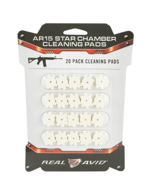 Real Avid Star Chamber, Cleaning Pads, Fits AR15, Wool Pads, 20 Per Pack, Precision Cut