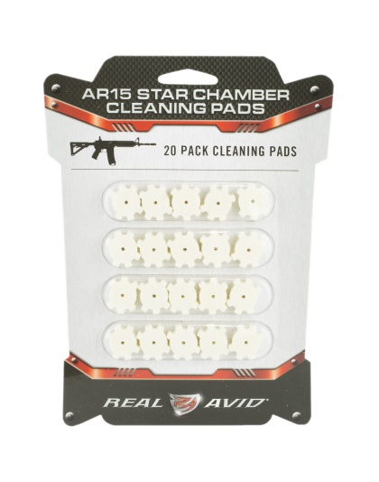 Real Avid Star Chamber, Cleaning Pads, Fits AR15, Wool Pads, 20 Per Pack, Precision Cut