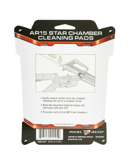 Real Avid Star Chamber, Cleaning Pads, Fits AR15, Wool Pads, 20 Per Pack, Precision Cut