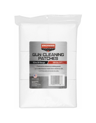 Birchwood Casey Cleaning Patches, 3", 12-20 Gauge, 300 Patches
