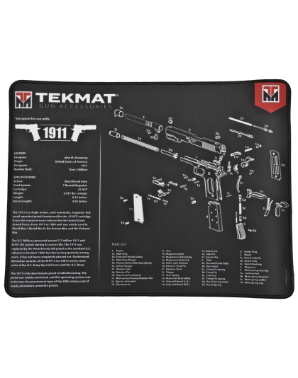 TekMat 1911 Ultra Premium Gun Cleaning Mat, 15"x20", Includes Small Microfiber TekTowel, Packed In Tube