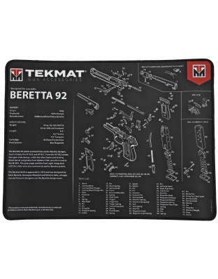 TekMat Beretta 92 Ultra Premium Gun Cleaning Mat,15"X20", Includes Small Microfiber TekTowel