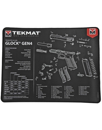 TekMat Glock Gen 4 Ultra Premium Gun Cleaning Mat, 15"x20", 15"X20", Includes Small Microfiber TekTowel
