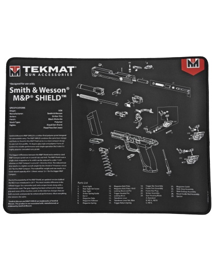 TekMat S&W M&P SHIELD Ultra Premium Gun Cleaning Mat, 15"x20", Includes Small Microfiber TekTowel, Packed In Tube