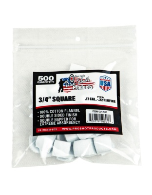Pro-Shot Products Patch, 3/4", For 17-22 Caliber Rimfire, 500 Pack
