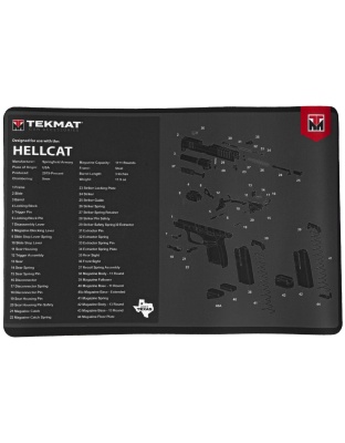 TekMat Original Mat, Springfield Hellcat, Cleaning Mat, Thermoplastic Surface Protects Gun From Scratching, 1/8" Thick, 11"x17", Tube Packaging, Black