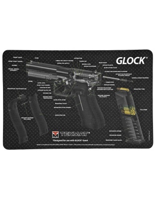TekMat Pistol Mat, Glock, 3D Cut Away, 11"x17", Black,  Includes Small Microfiber TekTowel, Packed In Tube