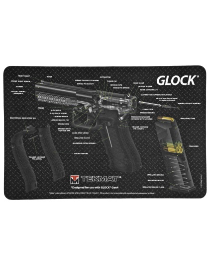 TekMat Pistol Mat, Glock, 3D Cut Away, 11"x17", Black,  Includes Small Microfiber TekTowel, Packed In Tube