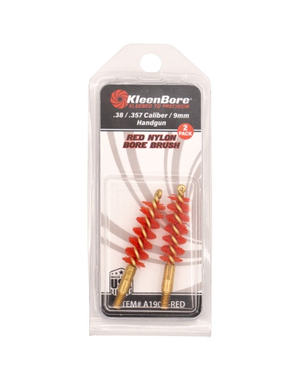 Kleen-Bore Red Nylon Bore Brush, 2 Pack, Fits 9MM, Red