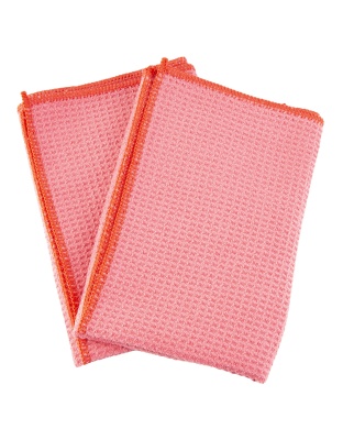 Kleen-Bore Waffle Weave Micro Fiber, Red, 2 Pack