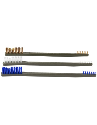 Otis Technology All Purpose Brush, Nylon, Blue Nylon, Bronze, Three Piece