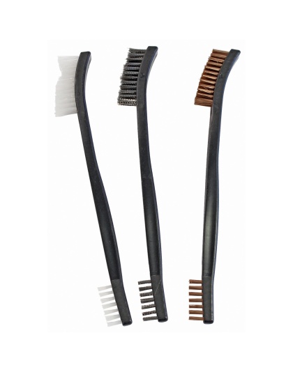 Birchwood Casey Utility Brushes, 3-Pack, Bronze, Nylon, and Stainless