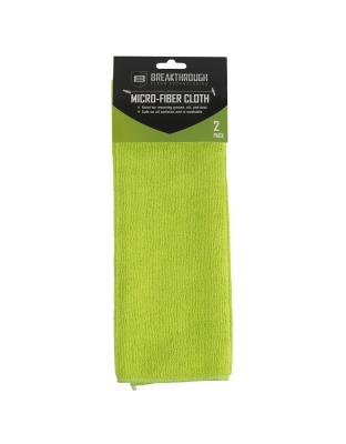 Breakthrough Clean Technologies Green Microfiber Towel Cloth, 14" X 14"
