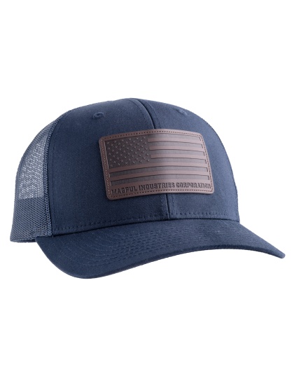 Magpul Industries Standard Leather Patch Trucker Hat, Navy, One Size Fits Most