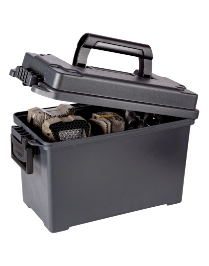 Plano, Field/Ammo Box, Deep, No Gasket, Plastic, Black, 4 Pack
