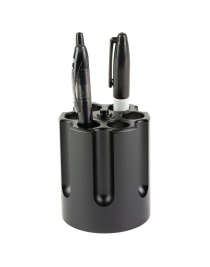 Caliber Gourmet Revolver Cylinder Pen Holder, Black