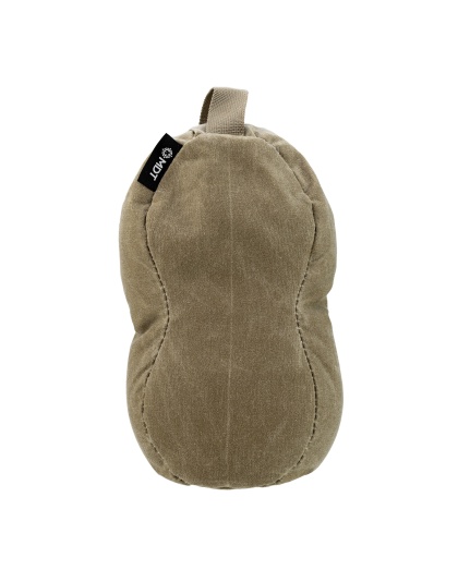 MDT Peanut, Waxed Canvas, Shooting Bag, Sand Fill, 10"x3.5"x5", Army Duck Canvas Construction, Grulla