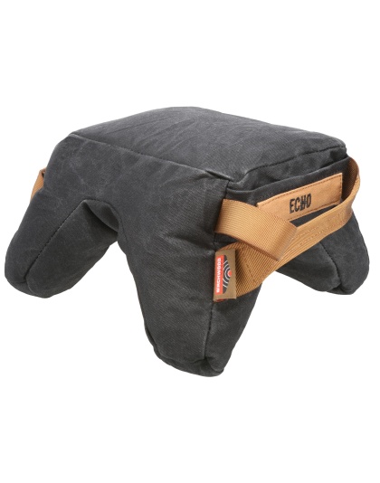 Birchwood Casey Steady Shot Echo, Heavy, Polymer Fill Shooting Bag, Waxed Canvas, Black, Zippered Access Pocket, Large Handle, Sling Loop