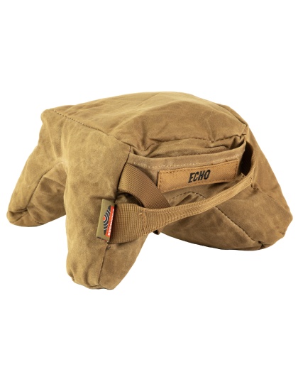 Birchwood Casey Steady Shot Echo, Ultralight, Polymer Fill Shooting Bag, Waxed Canvas, Tan, Zippered Access Pocket, Large Handle, Sling Loop