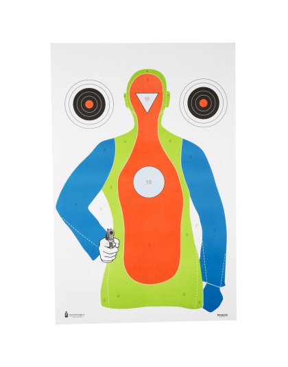 Action Target PR-B21E, High Visibility Fluorescent Target, Black/Orange/Blue/Green, 23"x35", 100 Per Box