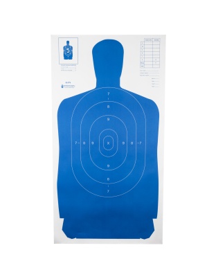 Action Target B-27S Standard Target, Full Size Blue Silhouette, 24"x45", 100 Per Box