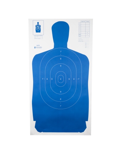 Action Target B-27S Standard Target, Full Size Blue Silhouette, 24"x45", 100 Per Box