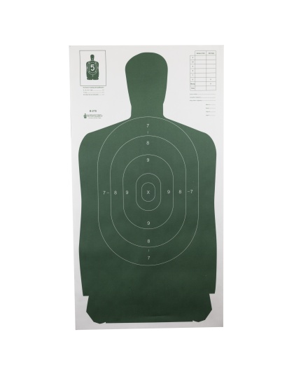 Action Target B-27S Standard Target, Full Size Green Silhouette, 24"x45", 100 Per Box