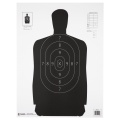 Action Target B-34 Qualification Target, 25 Yard Reduction Of B-27 Police Silhouette, Black, 17.5"x23", 100 Per Box
