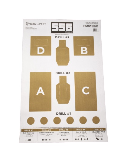 Action Target 556 Training Lab Target, Brown and White, 100 Per Box