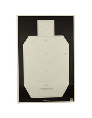 Action Target IDPA-P, Officially Licensed IDPA Practice Target, Black/White, 23"x35", 100 Per Box