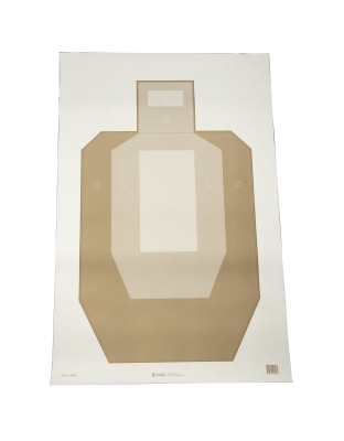Action Target IPSC Paper Target with Visible Scoring Zones, Brown, 23" x 35", 100 Per Box