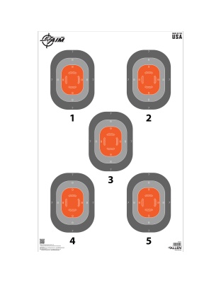 Allen Company EZ AIM 5-Spot, Paper Targets, 23x35", 50 Pack, Orange and Gray