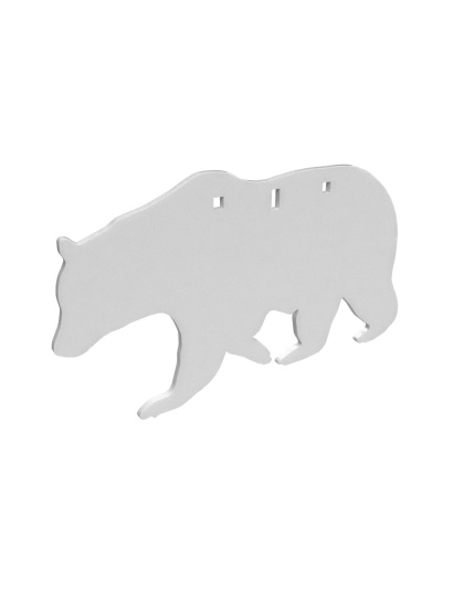 Birchwood Casey AR500 Gong, Bear Silhouette Target, 3/8", 3-Hole, White
