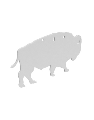 Birchwood Casey AR500 Gong, Bison Silhouette Target, 3/8", 3-Hole, White