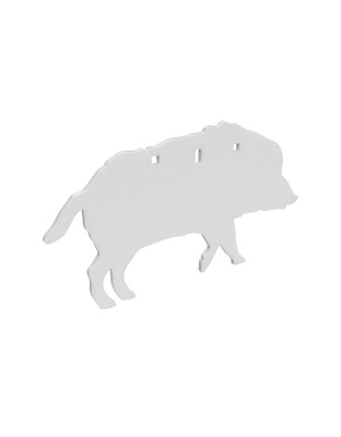 Birchwood Casey AR500 Gong, Boar Silhouette Target, 3/8", 3-Hole, White