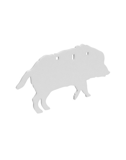 Birchwood Casey AR500 Gong, Boar Silhouette Target, 3/8", 3-Hole, White