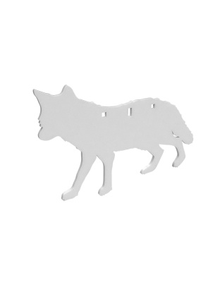 Birchwood Casey AR500 Gong, Coyote Silhouette Target, 3/8", 3-Hole, White