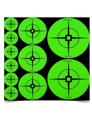 Birchwood Casey Target Spots Assortment, Green, 60-1" Targets, 30-2" Targets, 10-3" Targets