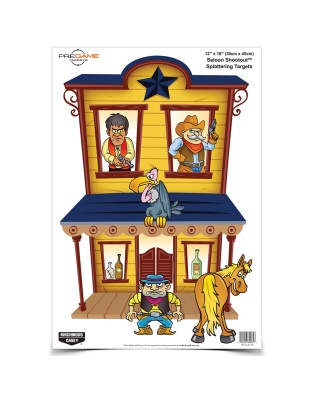 Birchwood Casey Pregame Target, Saloon Shootout, 12x18, 8 Targets